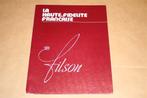 Zeldzame catalogus - Filson geluidsapparartuur - Ca 1975, Ophalen of Verzenden, Zo goed als nieuw