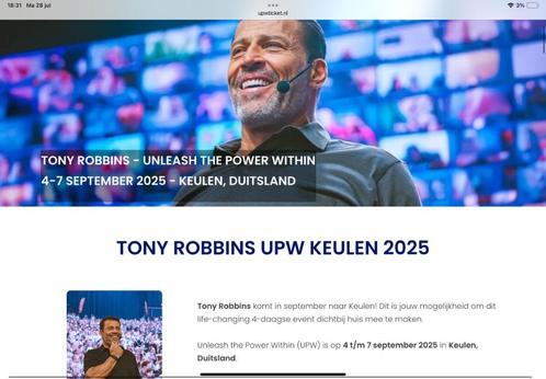 Ticket GOLD Tony Robbins Keulen, Tickets en Kaartjes, Evenementen en Festivals, Eén persoon