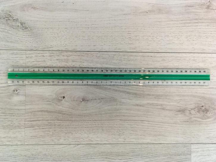 Linex antislip liniaal 40 cm groen / transparant, Hobby en Vrije tijd, Tekenen, Zo goed als nieuw, Overige typen, Verzenden