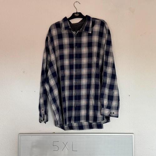 5XL Angelo Litrico Overhemd Blauw-Bruin Geruit Lange Mouwen, Kleding | Heren, Overhemden, Gedragen, Overige halswijdtes, Blauw