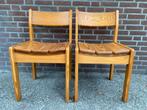 Vintage houten stoelen - 2 stuks, Ophalen, Gebruikt, Twee, Bruin