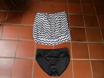 mj/NIEUW! TANKINI/zwart/wit top 40/42 cup B/C/broekje zwart beschikbaar voor biedingen
