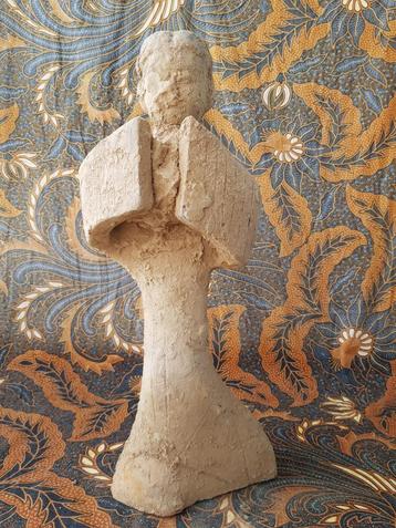 Origineel antiek Chinees terracotta beeld van een man 42 cm. beschikbaar voor biedingen