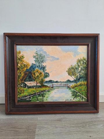 Schilderij: Landschap met water en huisje beschikbaar voor biedingen