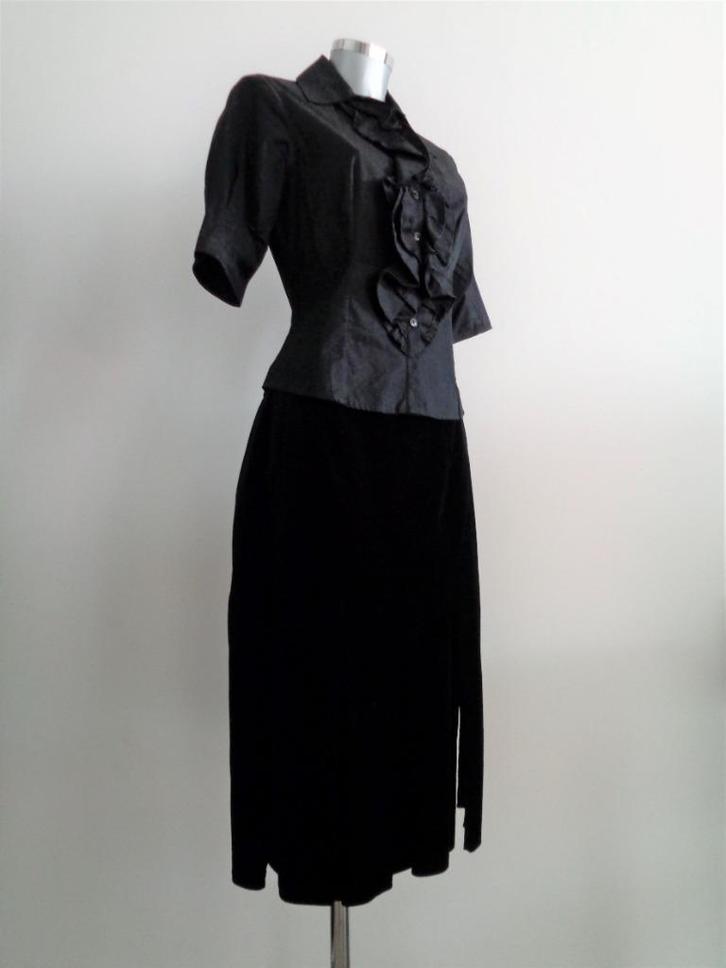 Edgar Vos designer rok, vintage fluweel maat 38/40, Kleding | Dames, Rokken, Zo goed als nieuw, Maat 38/40 (M), Zwart, Verzenden