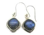 Labradoriet oorbellen in 925 zilver (in geschenkdoosje), Hangers, -, Blauw, -