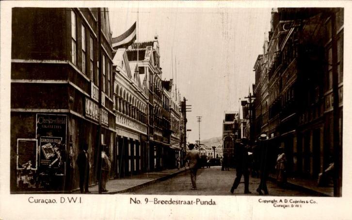Curacao - Breedestraat Punda, Verzamelen, Ansichtkaarten | Nederland, Ongelopen, Voor 1920, Ophalen of Verzenden