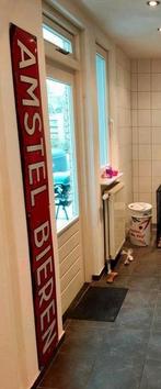 Groot emaille bord Amstel Bieren fietsenrek jaren 50, Ophalen