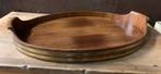Brocante oud dienblad met koper beslagen, Antiek en Kunst, Ophalen of Verzenden