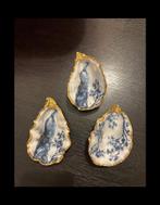 Handbeschilderde Oesters met Pauwenmotief - Uniek!, Ophalen of Verzenden, Nieuw, Beeldje of Figuurtje