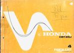 Honda CB125 J Parts LIst onderdelenboek (534s), Ophalen of Verzenden, Honda