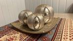 Decoratief gouden set met 3 sierbollen en schaal, Ophalen, Zo goed als nieuw, Schaal