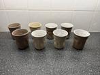 Set van 8 Deukbekers / Kreukbekers / Koffiekopjes, Gebruikt, Keramiek, Ophalen of Verzenden, Overige stijlen