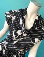 Vintage originele jaren 70 jurk zwart wit maat 40, Maat 38/40 (M), Verzenden, Zwart, Vintage
