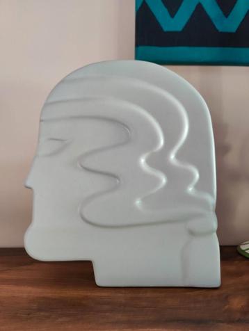 Vaas Face van cocomaison. Zgan. Grijsgroen. Woonaccessoire beschikbaar voor biedingen