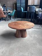 Salontafel rond mangohout 80 x 42 x 80 outlet korting, Ophalen, 50 tot 100 cm, Rond, 50 tot 100 cm