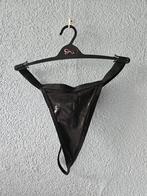 Zwarte wetlook string, Verzenden, Zwart, String