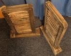 2 Houten Luiken / Louvredeuren op voet L / Decoratie, Ophalen, Nieuw