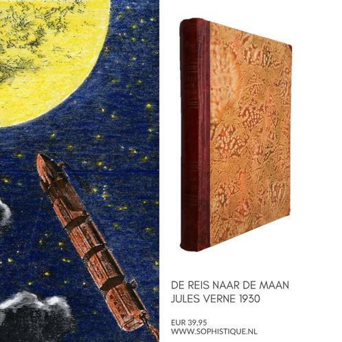 De reis naar de maan Jules Verne 1930 | EUR 39,95, Boeken, Literatuur, Zo goed als nieuw, Nederland, Ophalen of Verzenden