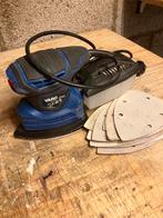 Handpalm schuurmachine met schuurpapier, Doe-het-zelf en Verbouw, Gereedschap | Schuurmachines, Ophalen of Verzenden, Gebruikt