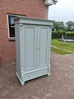 Antieke Grenen Kast met Lade en Planken in Matte Verf, Ophalen