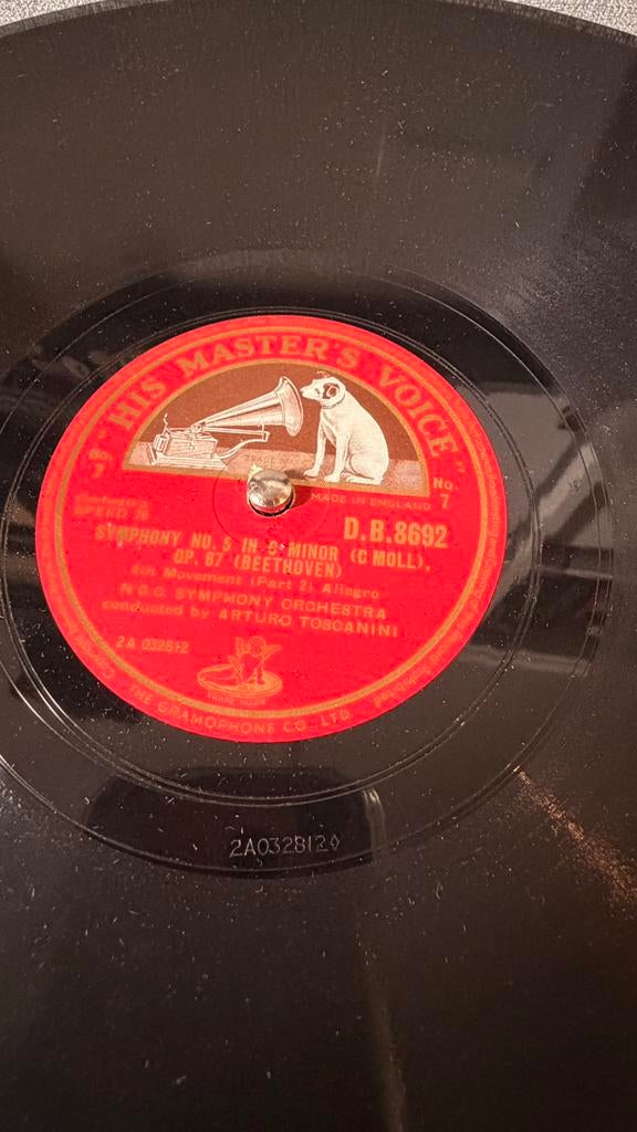 Hmv beethoven symphony no 5 in c minor 78 rpm, Cd's en Dvd's, Vinyl | Overige Vinyl, Ophalen of Verzenden, Gebruikt, 12 inch