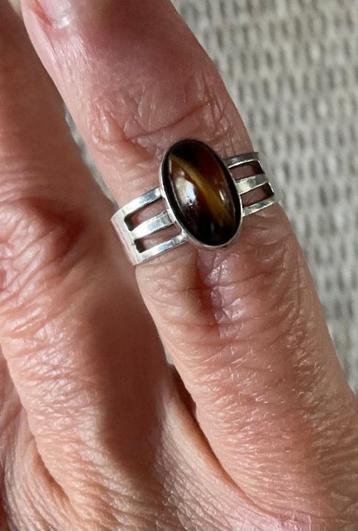 ring kinderen kinderring steen tijgeroog 835 gehalte zilver beschikbaar voor biedingen