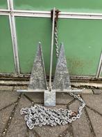 French anker met ketting 12kg 87x70, Ophalen, Zo goed als nieuw, Ankeren en Afmeren, Zeilboot of Motorboot