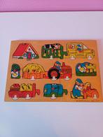 Vintage houten knopjespuzzel van Simplex toys (jaren '80), Gebruikt, 10 tot 50 stukjes, Ophalen of Verzenden, Van hout