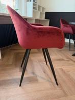 Stoel Label51 Forli Fluweel Rood, Ophalen, Zo goed als nieuw, Vier, Stof