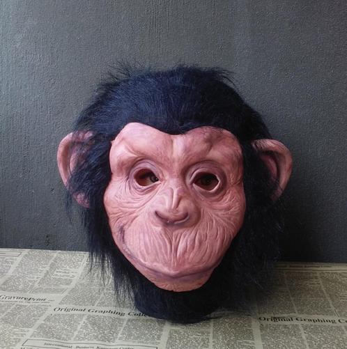 Chimpansee Masker Latex Aap Dier Dieren Halloween Carnaval, Hobby en Vrije tijd, Feestartikelen, Nieuw, Feestartikel, Carnaval