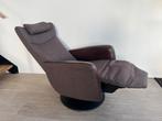 Prominent Sorisso Sta Op Relaxfauteuil Bruin Leer Stof L Xl, Huis en Inrichting, Fauteuils, Minder dan 50 cm, Verzenden, 75 tot 100 cm