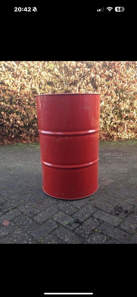 Vuurton oliedrum olievat stookton vuurkorf  200 litervat., Tuin en Terras, Vuurkorven, Zo goed als nieuw, Ophalen