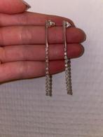 Oorbellen zilver feestelijk met diamantjes, Sieraden, Tassen en Uiterlijk, Oorbellen, Ophalen of Verzenden, Zo goed als nieuw