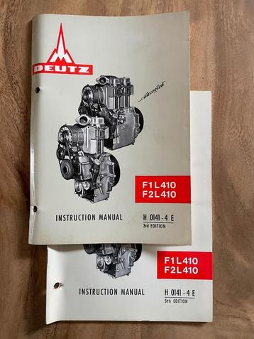 Deutz 410-411 motoren onderdeel en instructie boeken beschikbaar voor biedingen