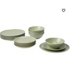 Ikea Servies Set - 24 Delig - Mat Groen, Ophalen of Verzenden, Zo goed als nieuw, Effen, Aardewerk