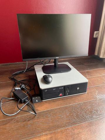 Desktop computer + monitor van het merk HP beschikbaar voor biedingen