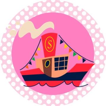 L143 icing frosting stoomboot sint 20cm eetbare taart print beschikbaar voor biedingen