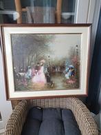 Schilderij met parkscène kunstschilder naick gilgert, Ophalen of Verzenden