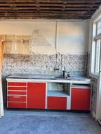 Origineel Bruynzeel keukenblok met RVS blad, Huis en Inrichting, Ophalen, Gebruikt, Enkelwandige keuken, Staal of Rvs