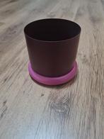 1 metale roze/donker roze bloempot, Rond, Binnen, Ophalen of Verzenden, Zo goed als nieuw