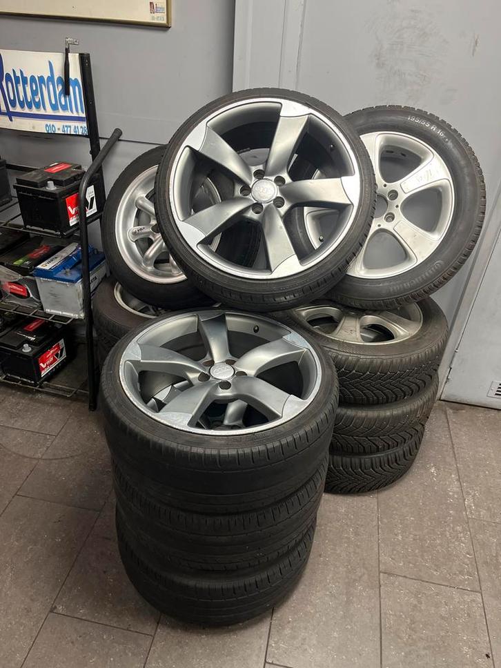 Audi Velgen met Banden - 18 inch 5X100, Auto-onderdelen, Banden en Velgen, Banden en Velgen, All Season, 18 inch, 215 mm, Personenwagen