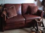 Leren Bruine Engelse Bank, Huis en Inrichting, Banken | Bankstellen, Ophalen, Gebruikt, 150 tot 200 cm, Tweepersoons