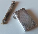 Koopje! Antiek zilveren tondeldoosje ca 1880, incl verzenden, Verzenden, Zilver