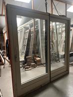 Hardhouten schuifpui met dubbelglas en eventueel  zijramen, Doe-het-zelf en Verbouw, Kozijnen en Schuifpuien, Ophalen, Gebruikt
