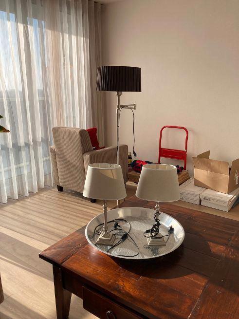 schermerlampen en schaal, Huis en Inrichting, Lampen | Tafellampen, Zo goed als nieuw, Minder dan 50 cm, Metaal, Stof, Ophalen