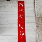 Rood geborduurd schellekoord met kerstmotief, Diversen, Kerst, Ophalen of Verzenden, Zo goed als nieuw