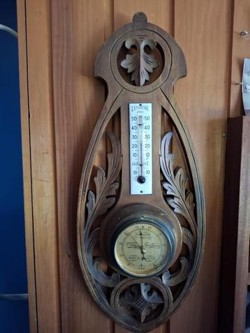 Antieke Barometer met Thermometer beschikbaar voor biedingen