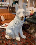 Vintage Beeld leuk porseleinen aardewerk beeld herdershond, Ophalen of Verzenden