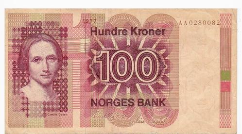 Noorwegen, 100 Kronen, 1977, p41a (Colette), Postzegels en Munten, Bankbiljetten | Europa | Niet-Eurobiljetten, Los biljet, Overige landen